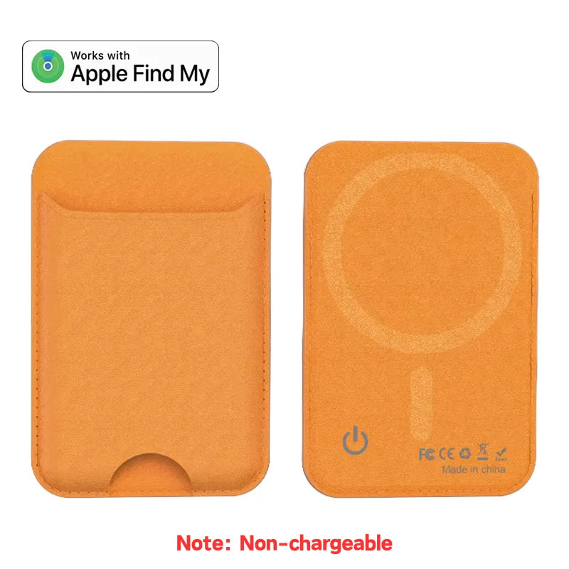 Trackable Magnetic Card Holder Leather Tracker Smart MagSafe Wallet Work with Find My Built in For iPhone 16/15/14 Series