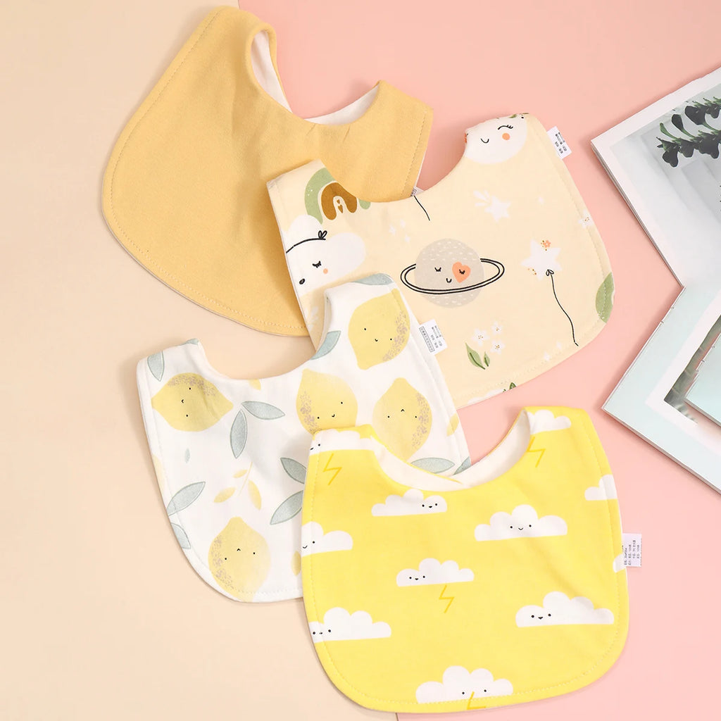 4pcs Cotton Baby Bibs for Boys & Girls