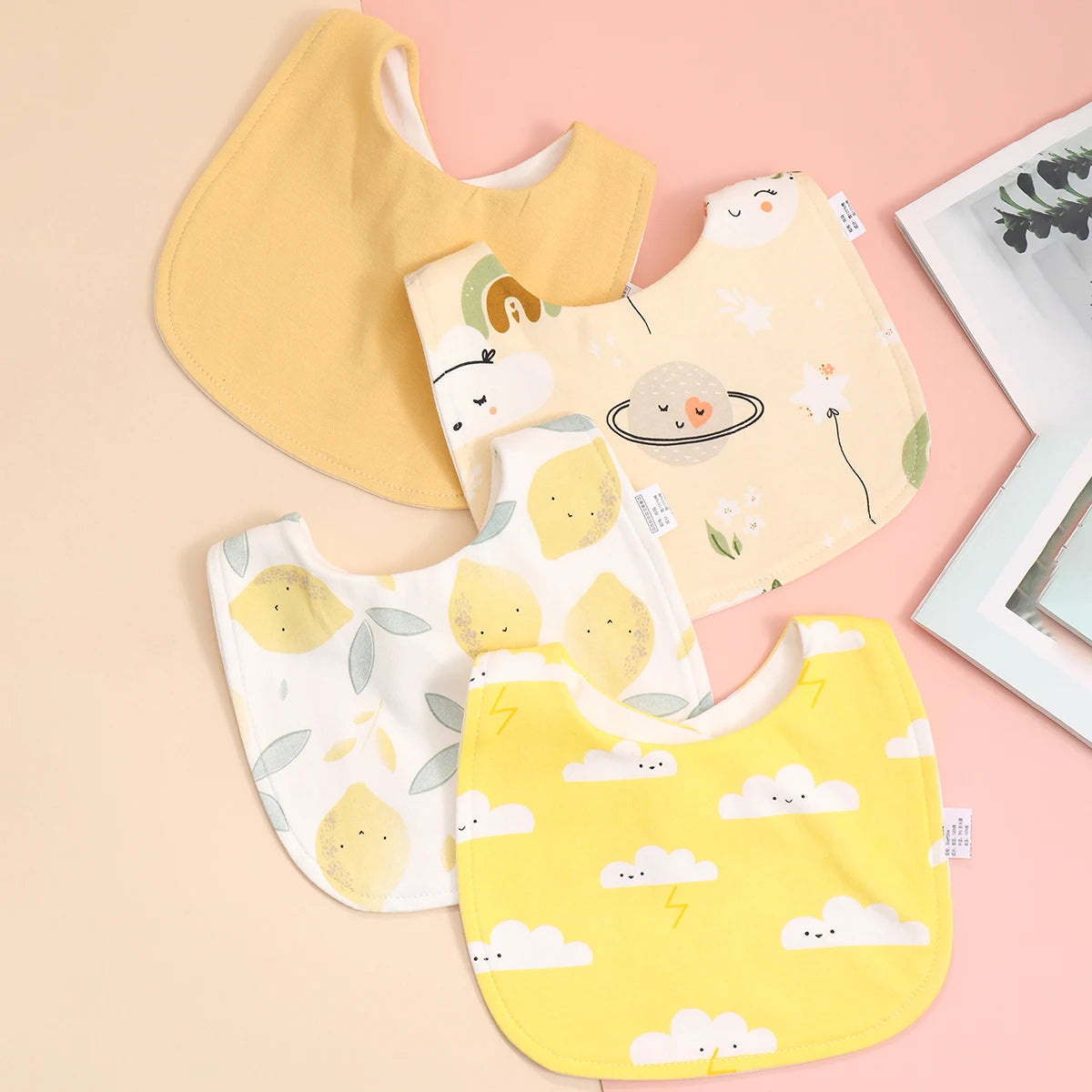 4pcs Cotton Baby Bibs for Boys & Girls