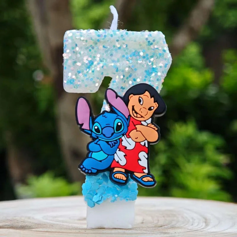 Lilo & Stitch Candle Number 0-9 Anime Digital Stitch Angel Children Themed Party Candles Baby Shower Party Gifts