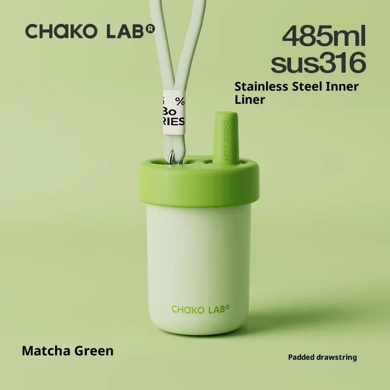Chakolab Bobo Thermos Cup 485ML Stainless Steel Inner Pot Coffee Cup With Lifting Rope Camping Office Cup Desktop