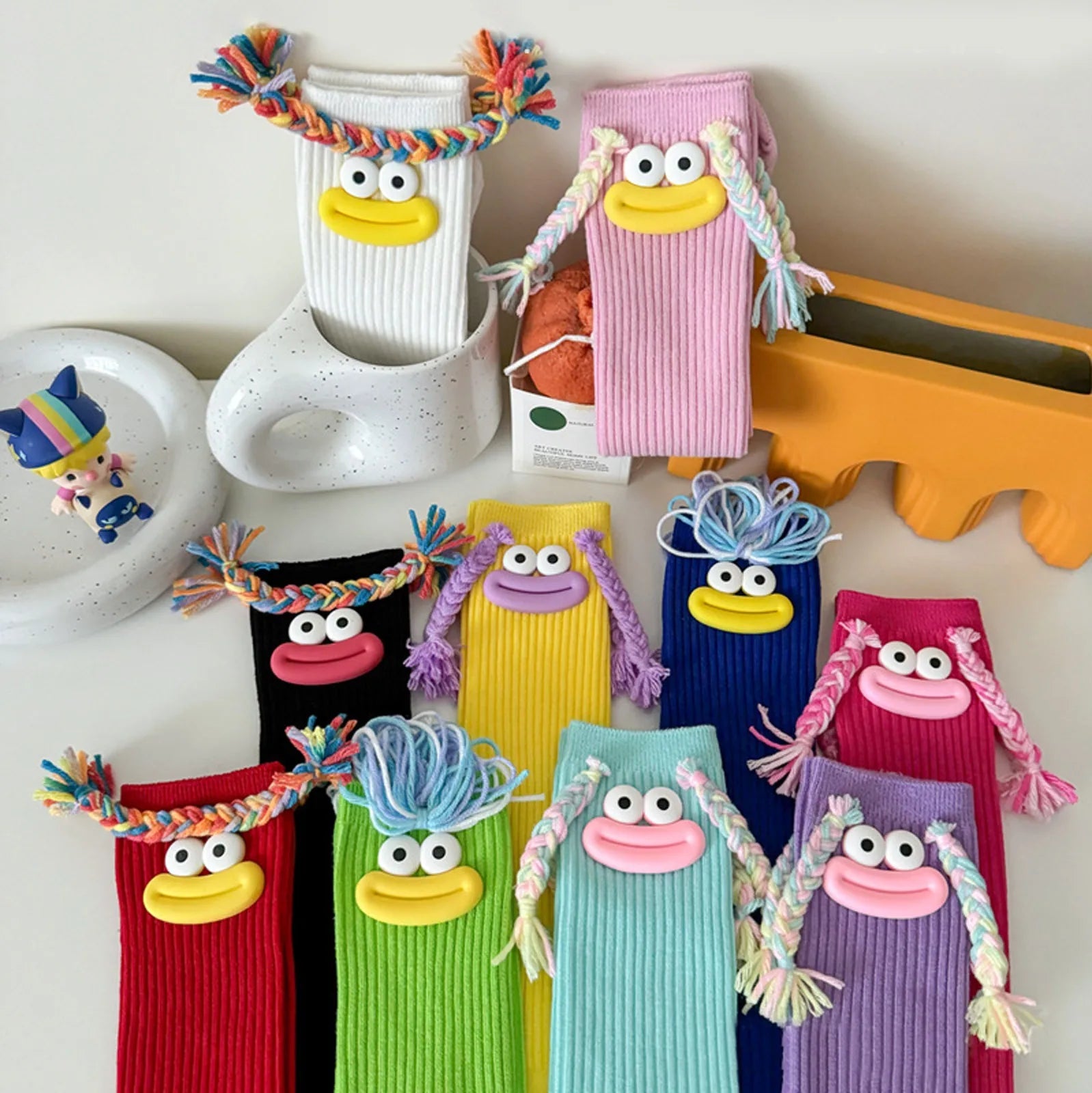 Funny Colorful Cartoon Knee-High Socks