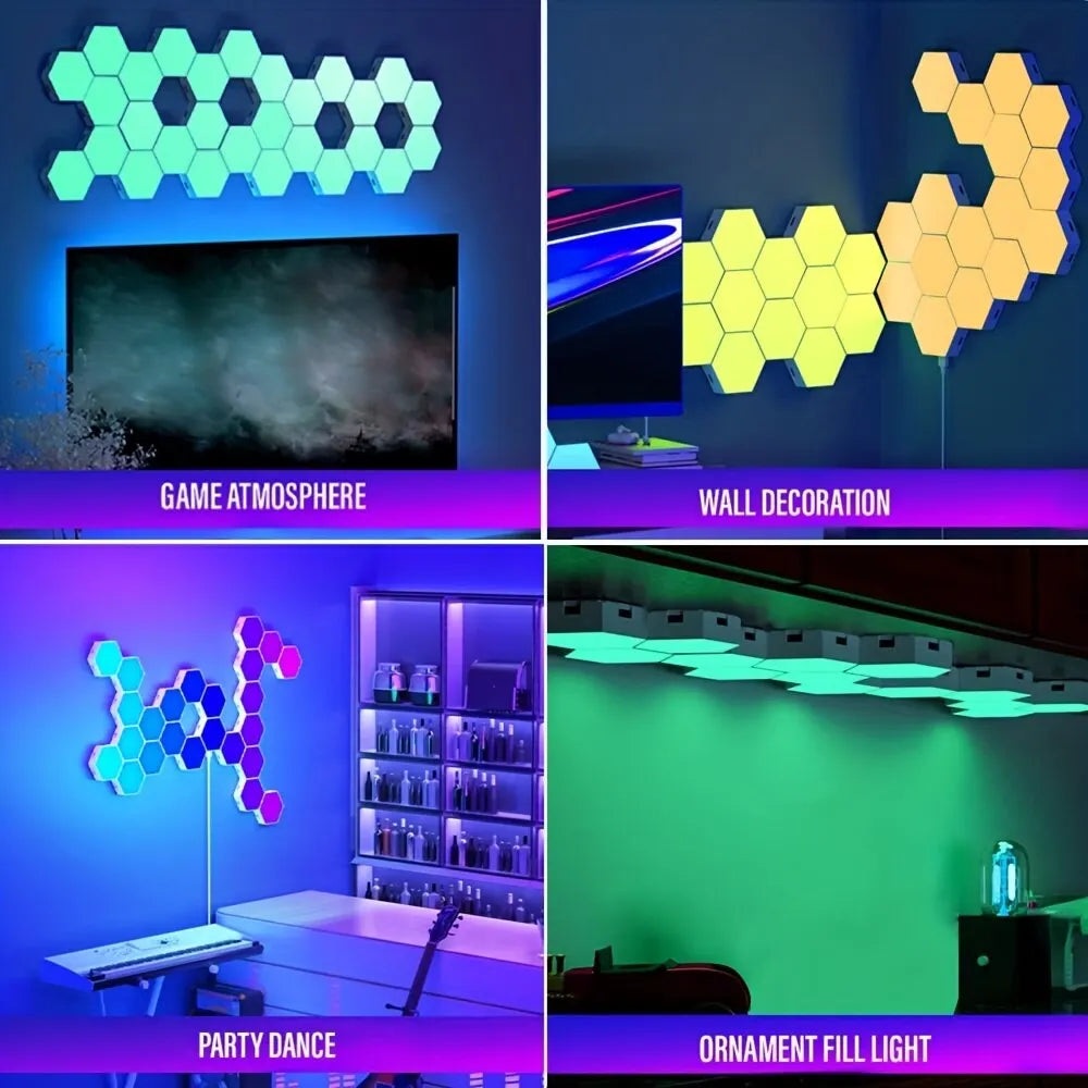 RGB Intelligent Hexagonal Wall Lamp Color changing