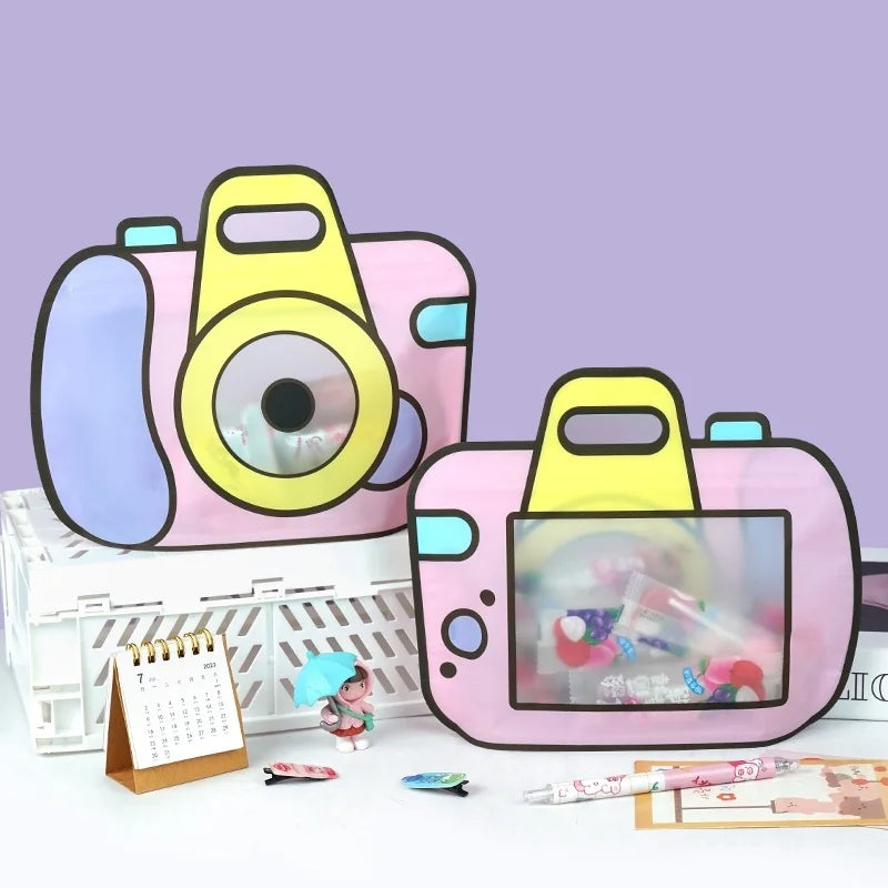 20pcs cartoon camera candy bags with window – cute snack pouches for kids’ party treats.