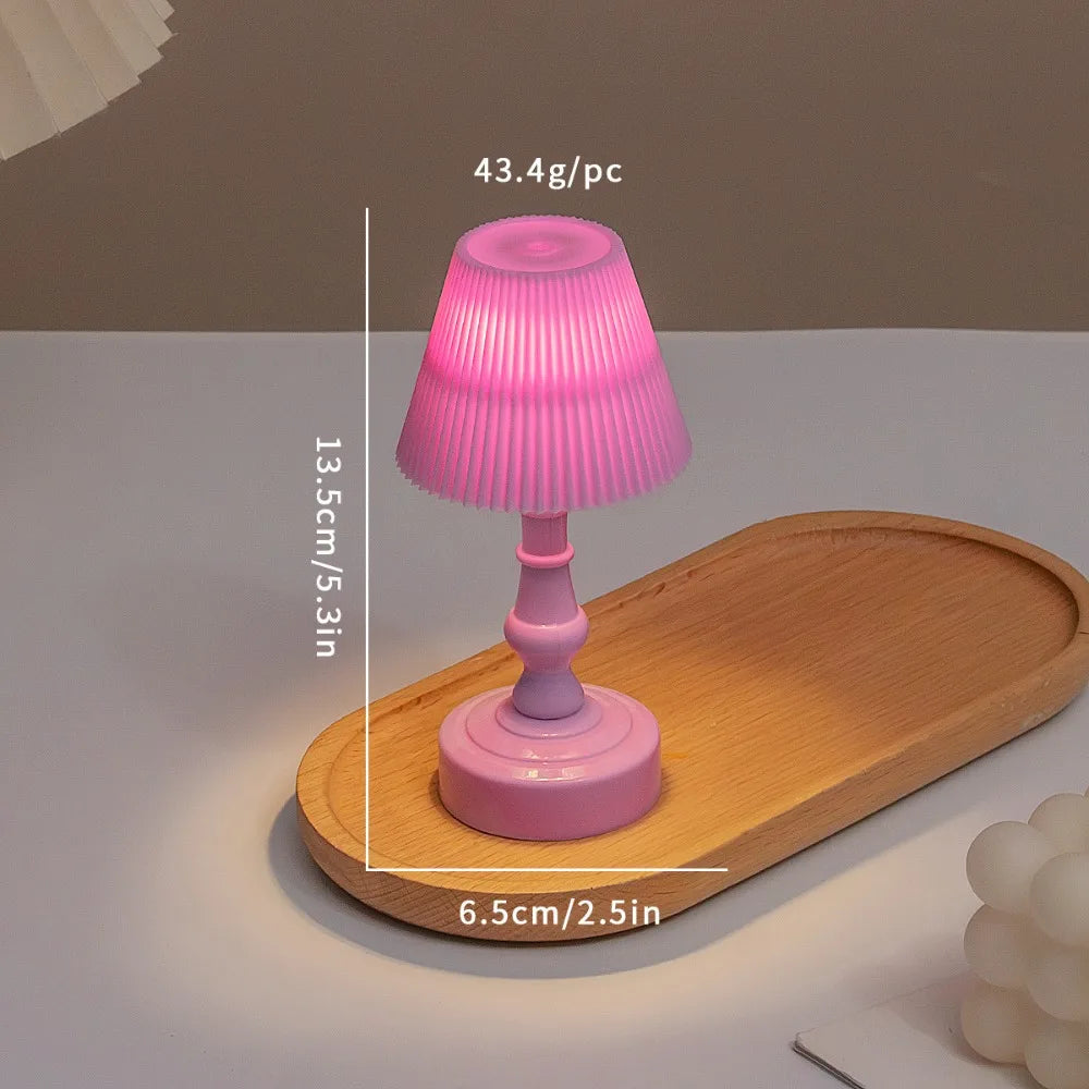 Miniature Flower Bud Table Lamp Night Light Furniture Home Model Decor Toy Doll, House Accessories Table