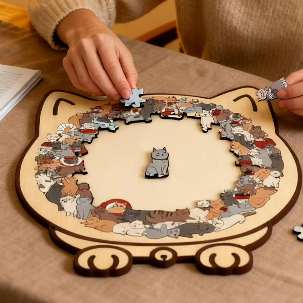 135 PC Cat-shaped Wooden  Puzzle Unique