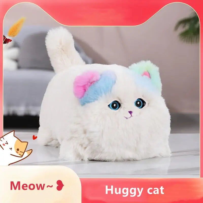 Interactive Kids Plush Toys ,Huggy Pet Simulating Cat, Dog Blink Speak Electronic Comforting Toy Birthday Gifts for Children Girls