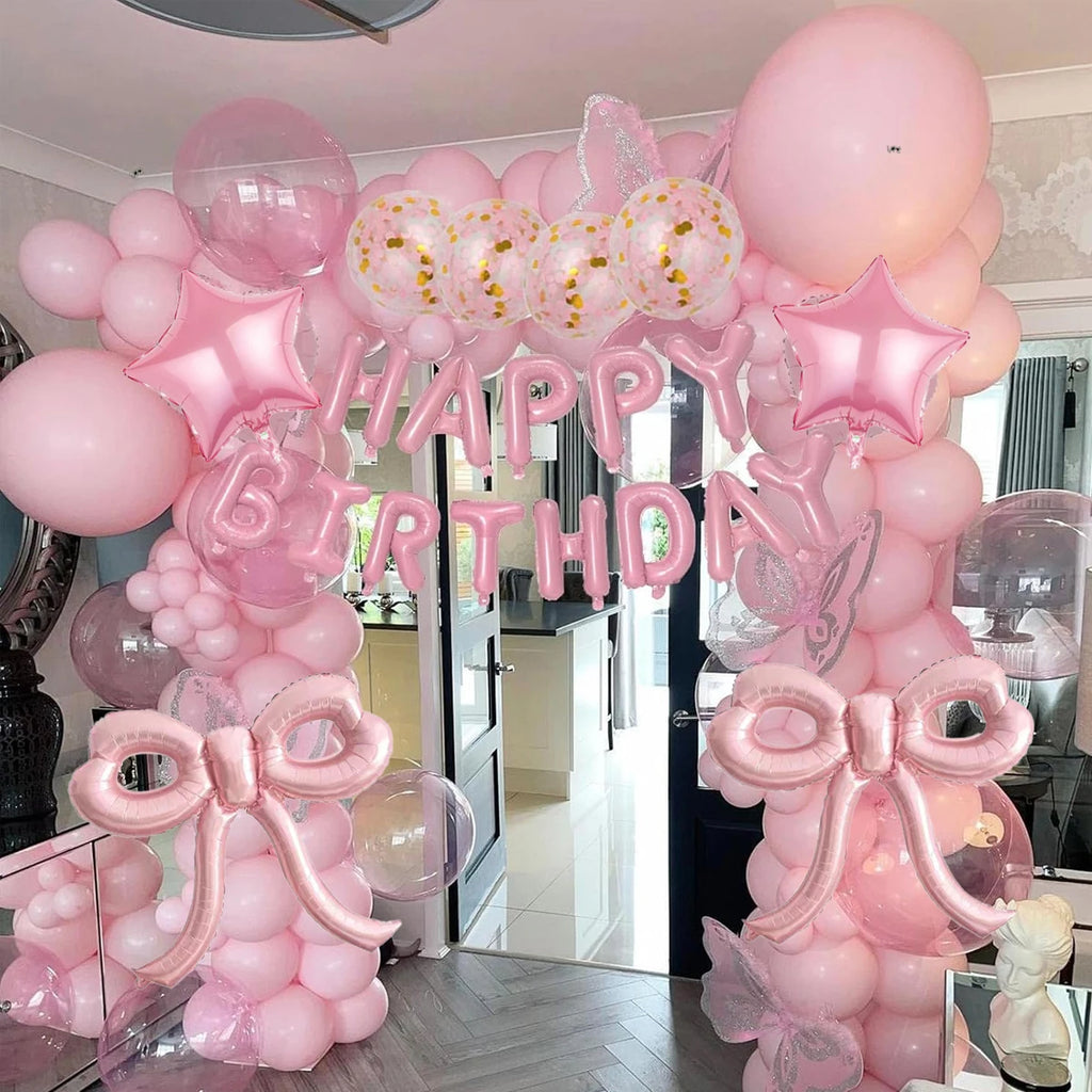 Pink balloon set birthday