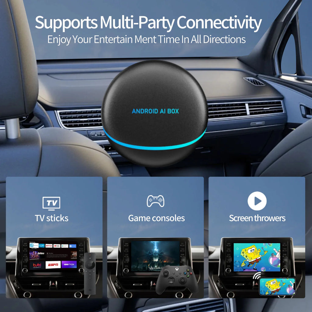 Android 12 UHULAMB Android Auto Wireless CarPlay AI TV Box QCM665 8-Core Split Screen 8+128G For Netflix YouTube Play Store BT