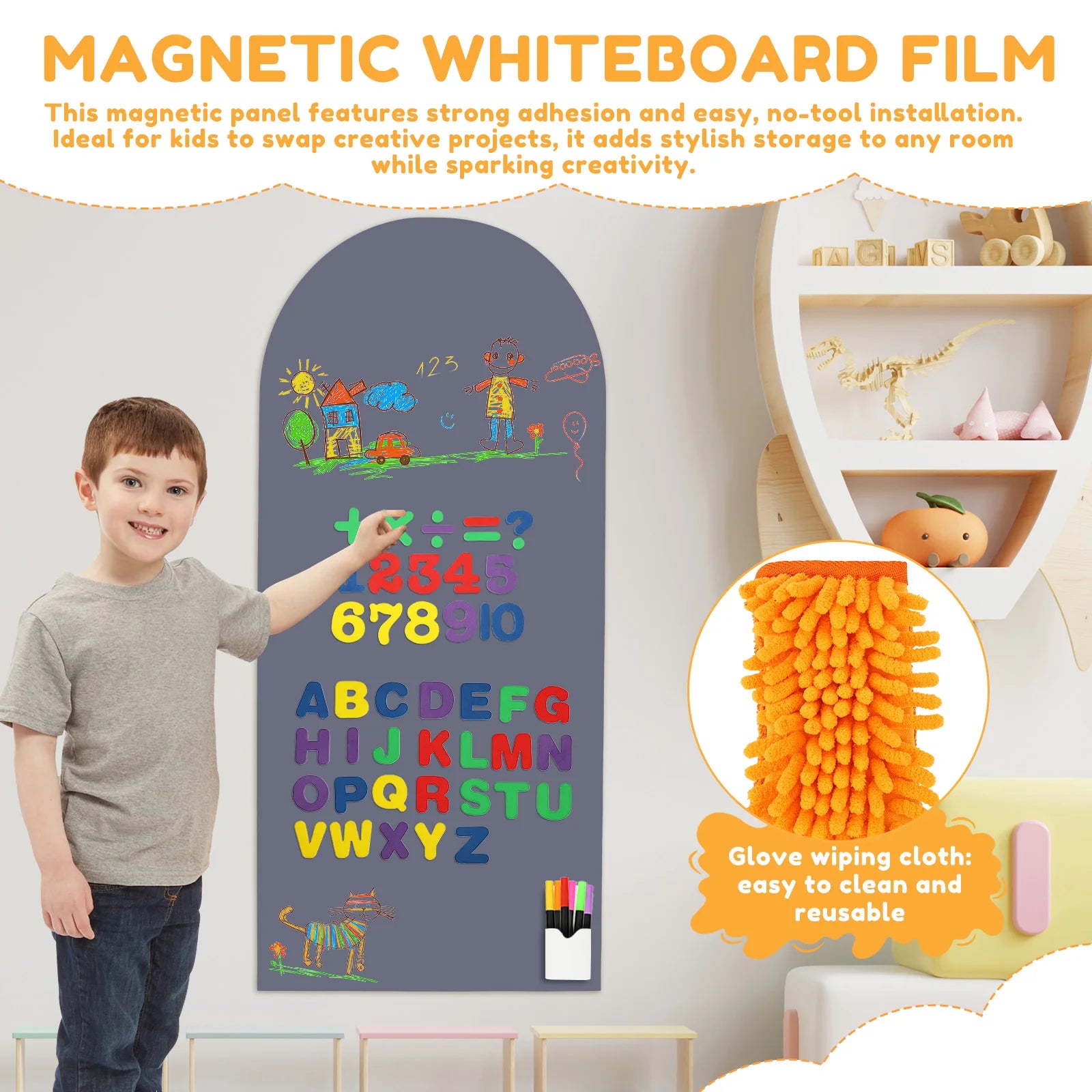 Magnetic Chalkboard Wall Sticker for Kids Playroom