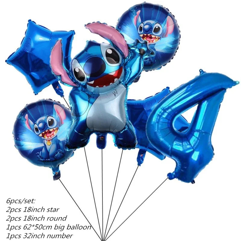 Lilo&Stitch Party Supplies Cup, Plates, Tablecloth, Balloons, Cake Toppers, Gift Box Birthday Party Decoration