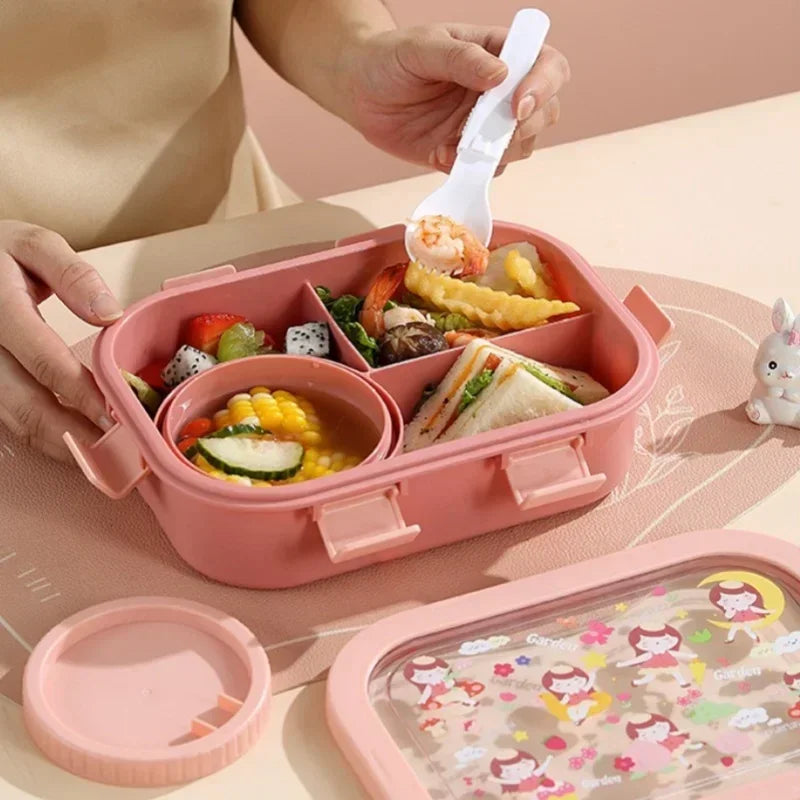Cute Portable Compartment Kids Lunch Box