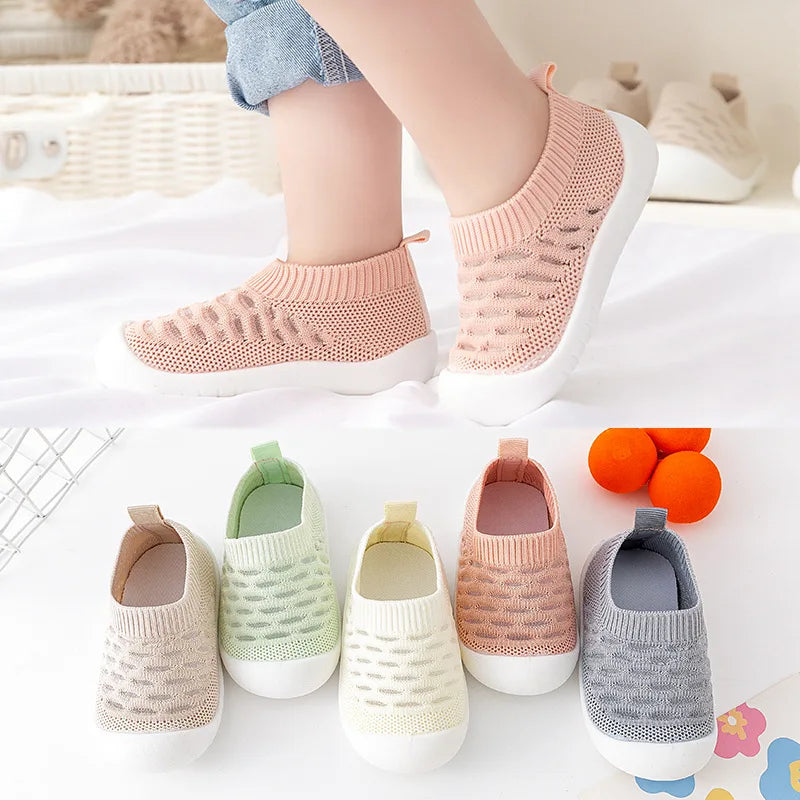 Baby Shoes Anti-slip Breathable Infant Crib Floor Socks with Rubber Sole for Children Shoes Soft Bottom Slippers