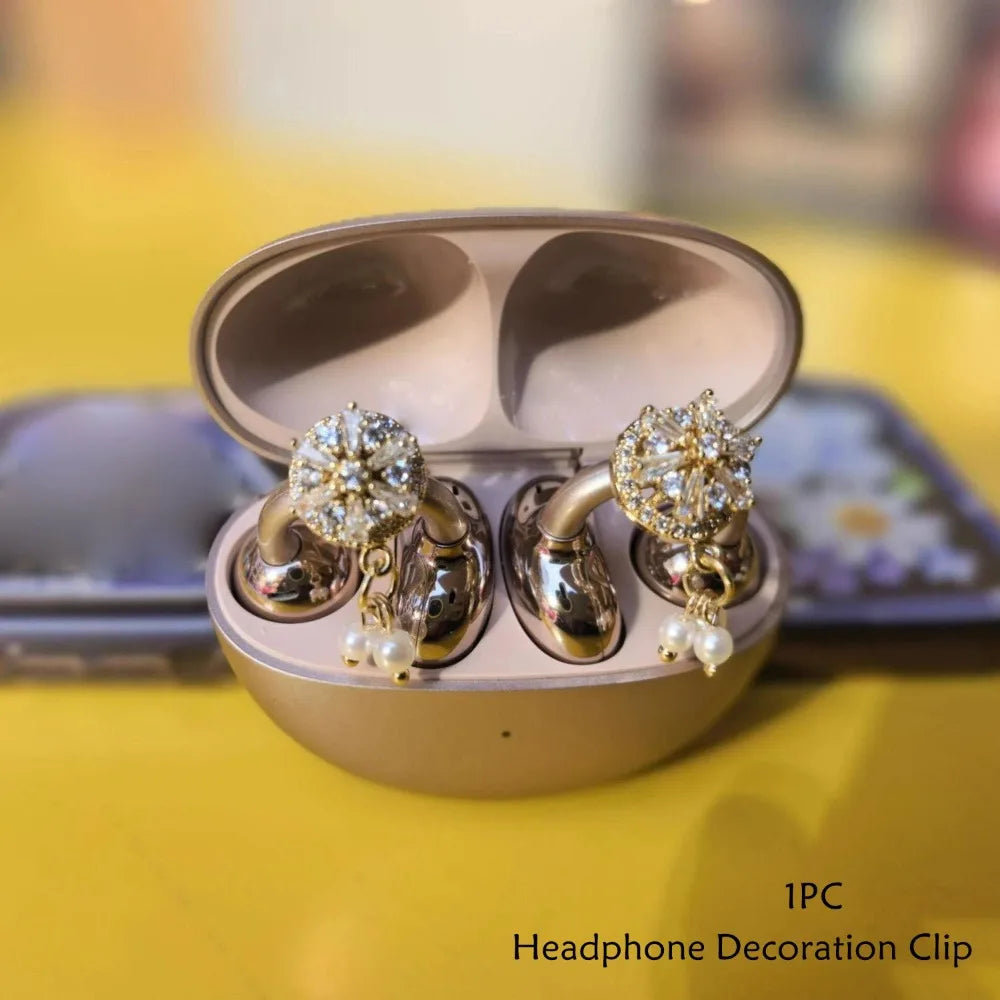 Headphone Diameter Buckle Zircon Rotatable Headphone Decoration Clip