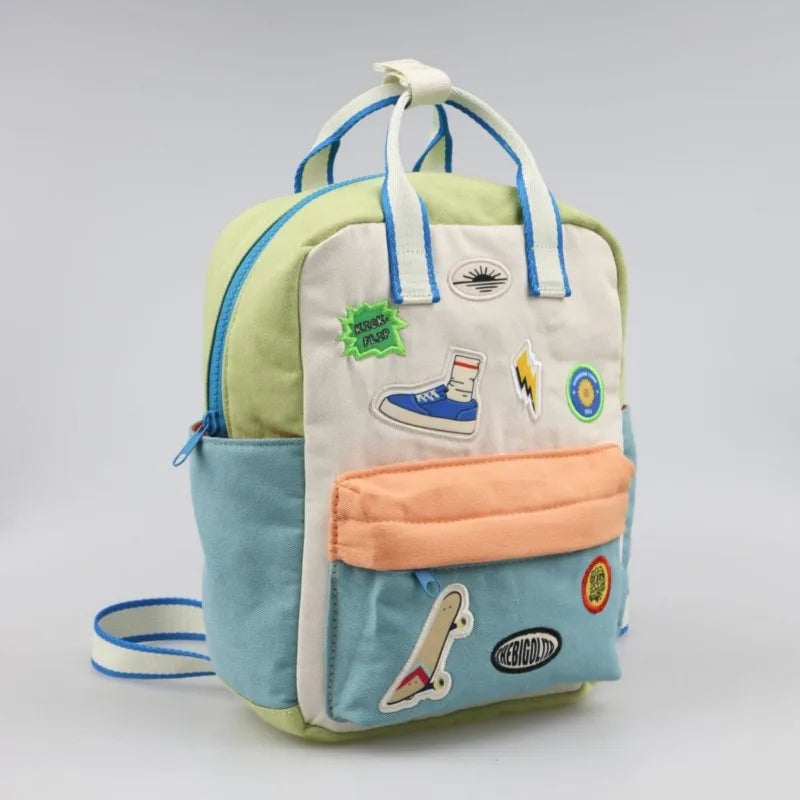 Cute Canvas Preschool Bag with Top Handle
