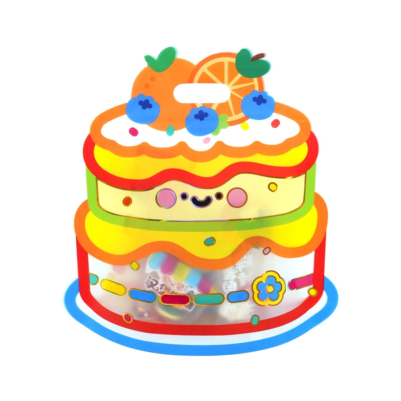 20pcs cute cartoon candy bags with handles – perfect for kids’ snacks, cookies, and birthday party treats.