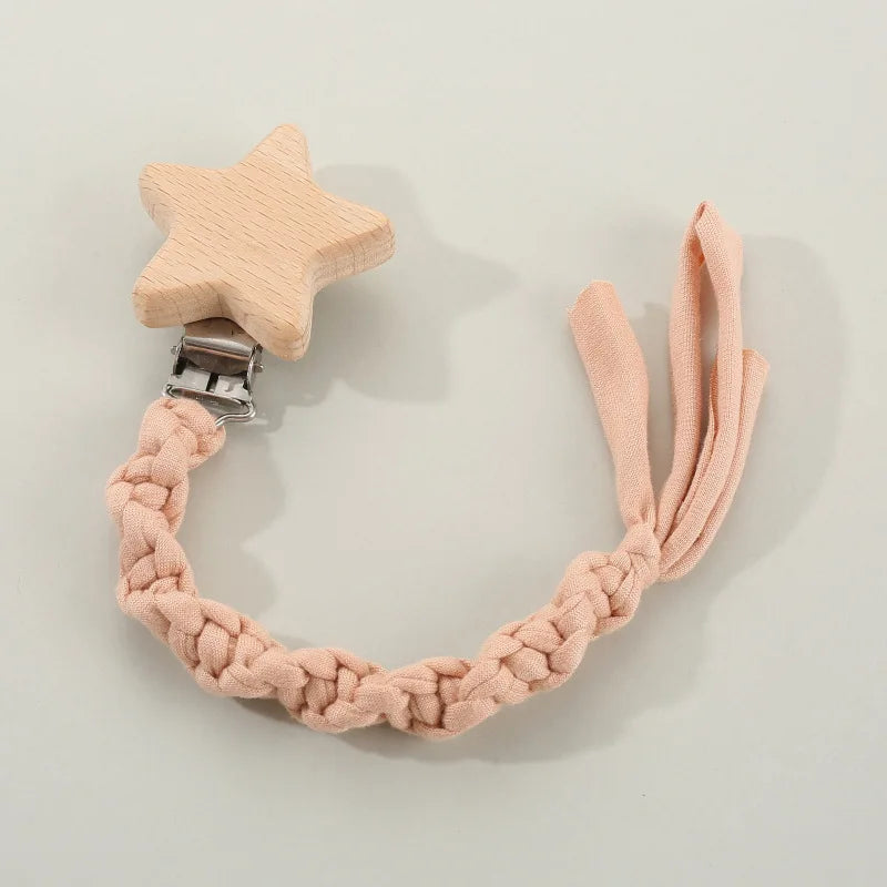 Woven Pacifier Clip with Star Charm