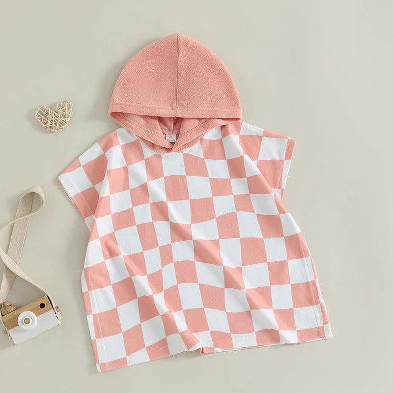 Kids Hooded Beach Poncho Towels Summer Swimwear