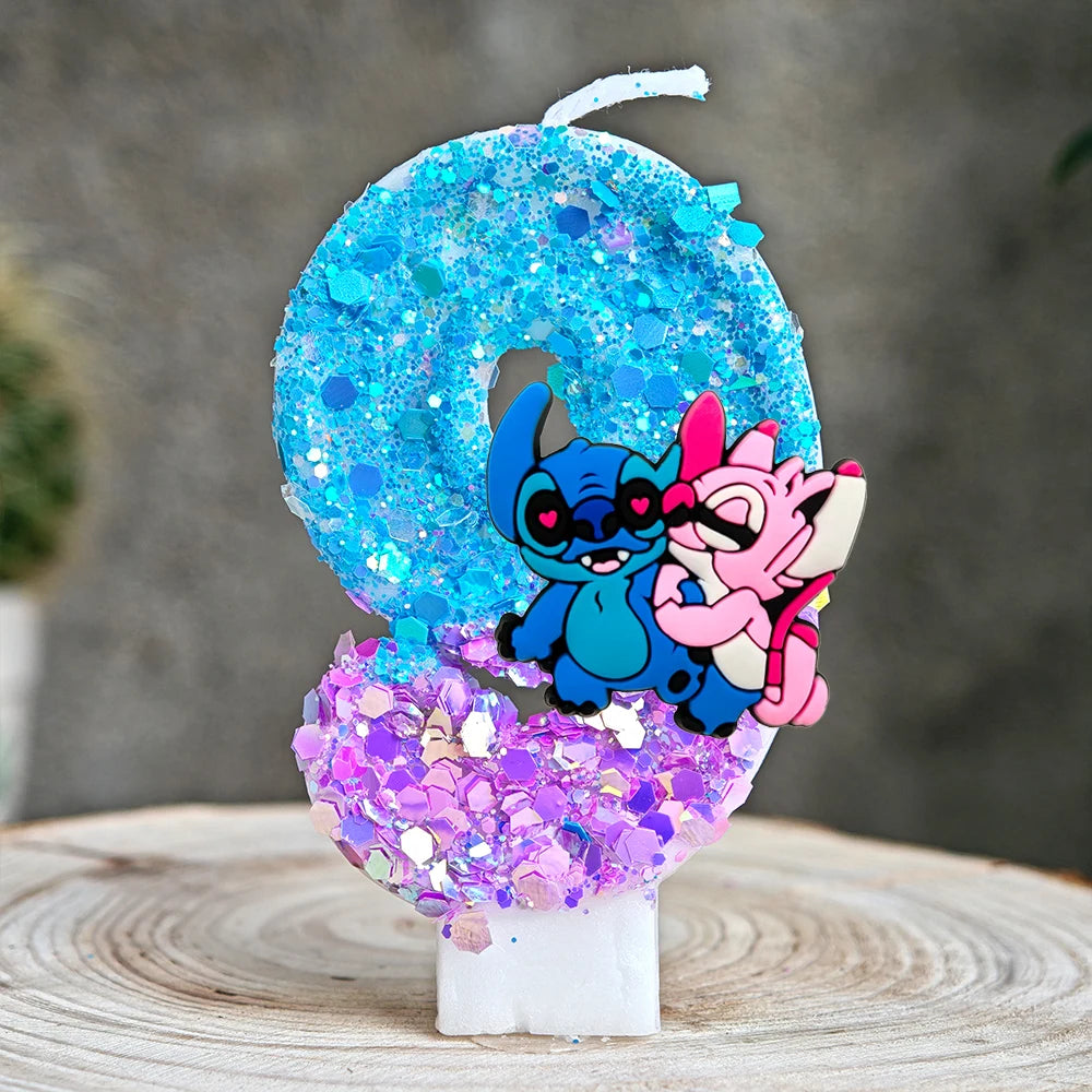 Lilo & Stitch Candle Number 0-9 Anime Digital Stitch Angel Children Themed Party Candles Baby Shower Party Gifts