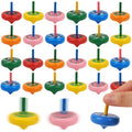 12/24pcs mini wooden spinning tops – fun finger toys for kids’ party favors.