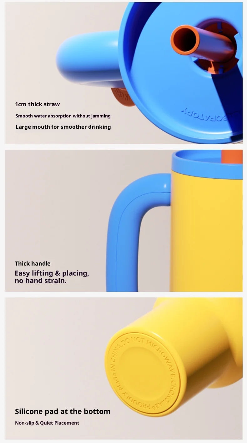 Chakolab 1050ML Large Capacity Straw Thermos Cup 316 Stainless Steel Camping Coffee Cups Portable Outdoor Water Glasses