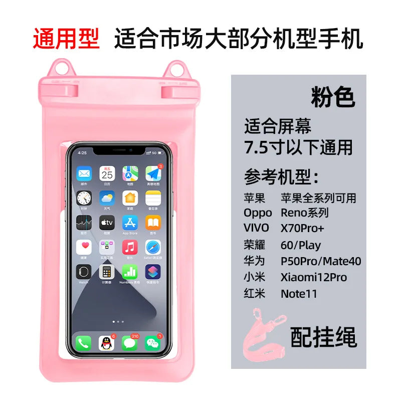 Waterproof Phone Case – Swimming & Diving Dry Bag 
 7.4 inch