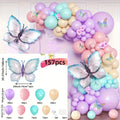 157pcs Butterfly Balloon Garland Arch Kit, Large Butterfly Foil Balloon, Macaron Butterfly Birthday Baby Shower Wedding Party