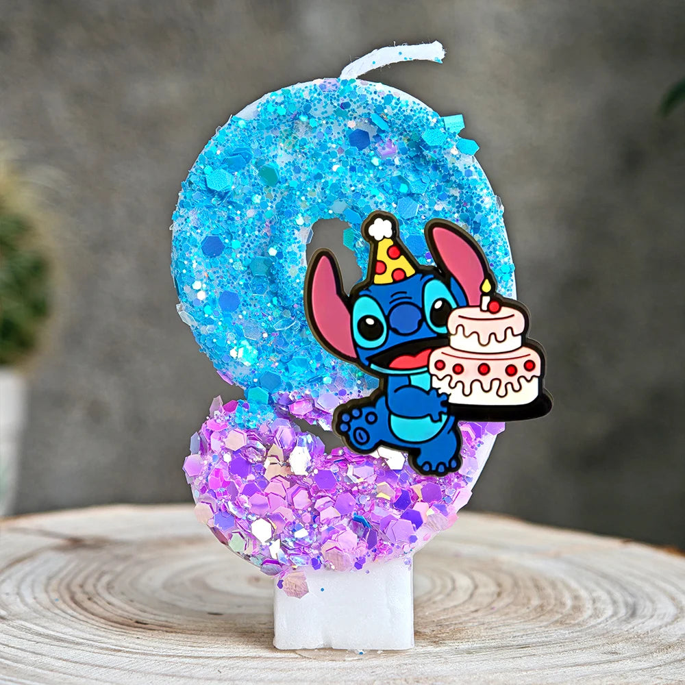 Lilo & Stitch Candle Number 0-9 Anime Digital Stitch Angel Children Themed Party Candles Baby Shower Party Gifts