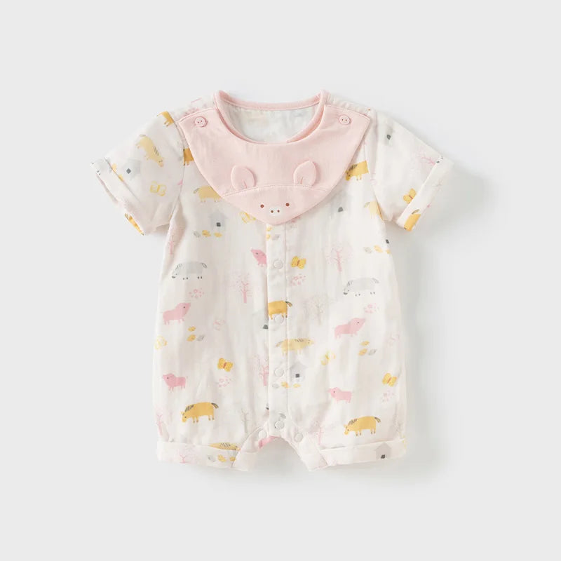 Dave Bella Brand Baby Jumpsuit , Cute Cartoon Animal Print