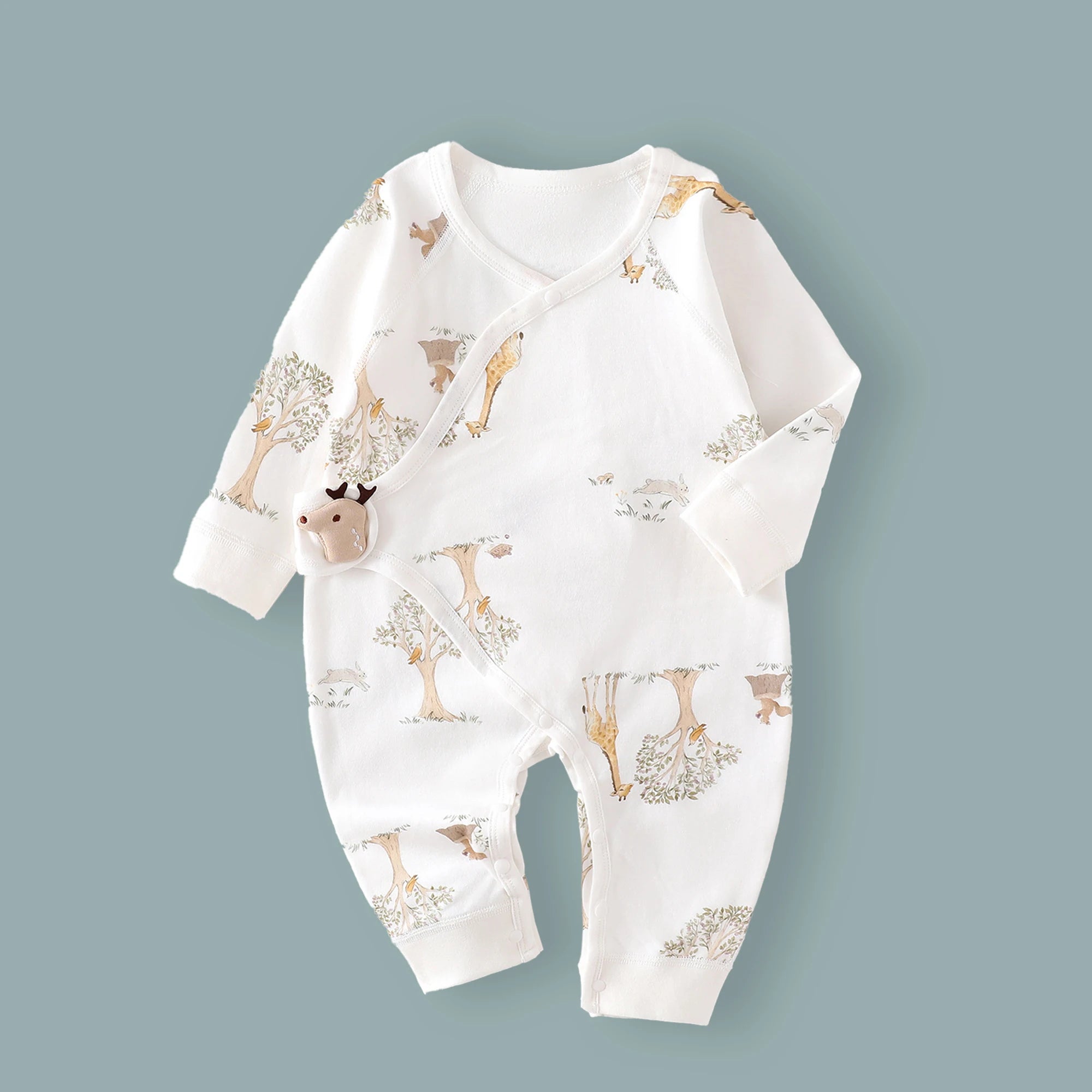 Newborn Cotton Printed Romper – 0–6 Months