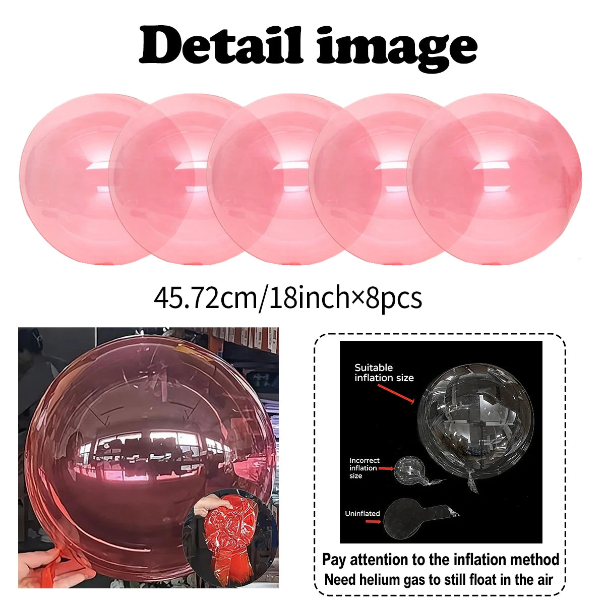 8pcs Crystal Popo Ball Transparent Color