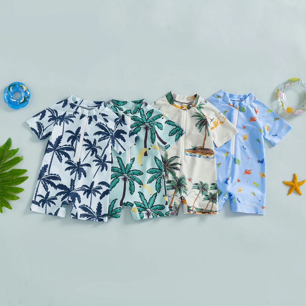For Baby Boy & Girl Short Sleeve Swimsuit