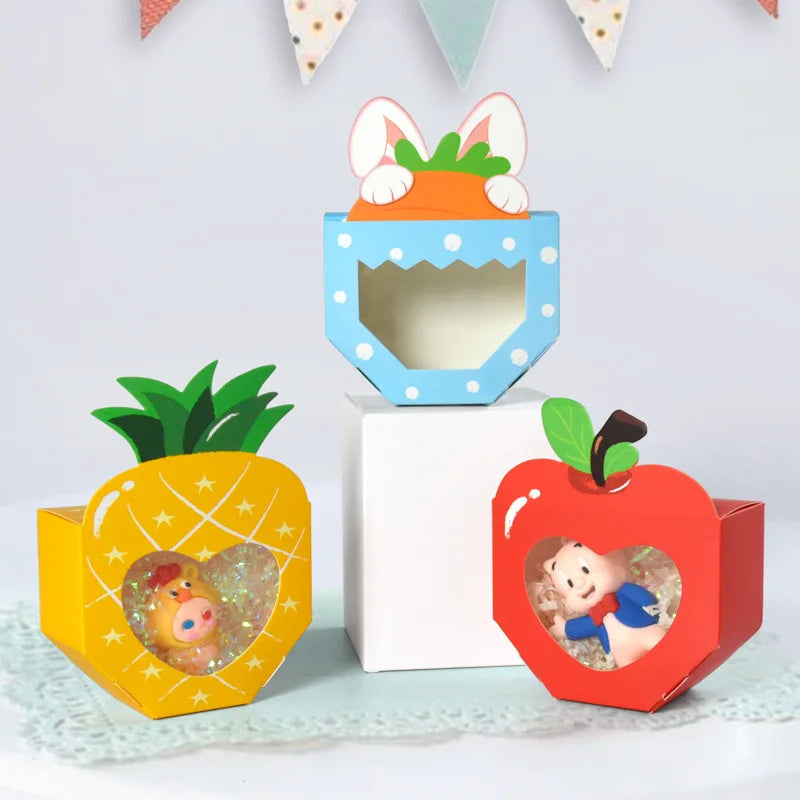 Cute Window Treat Boxes – Fruit & Heart Party Favors (10/20PCS)