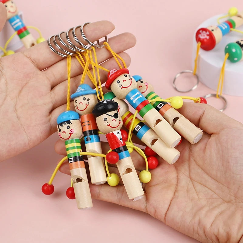 5/12/20pcs wooden pirate whistles – fun kids party favors.