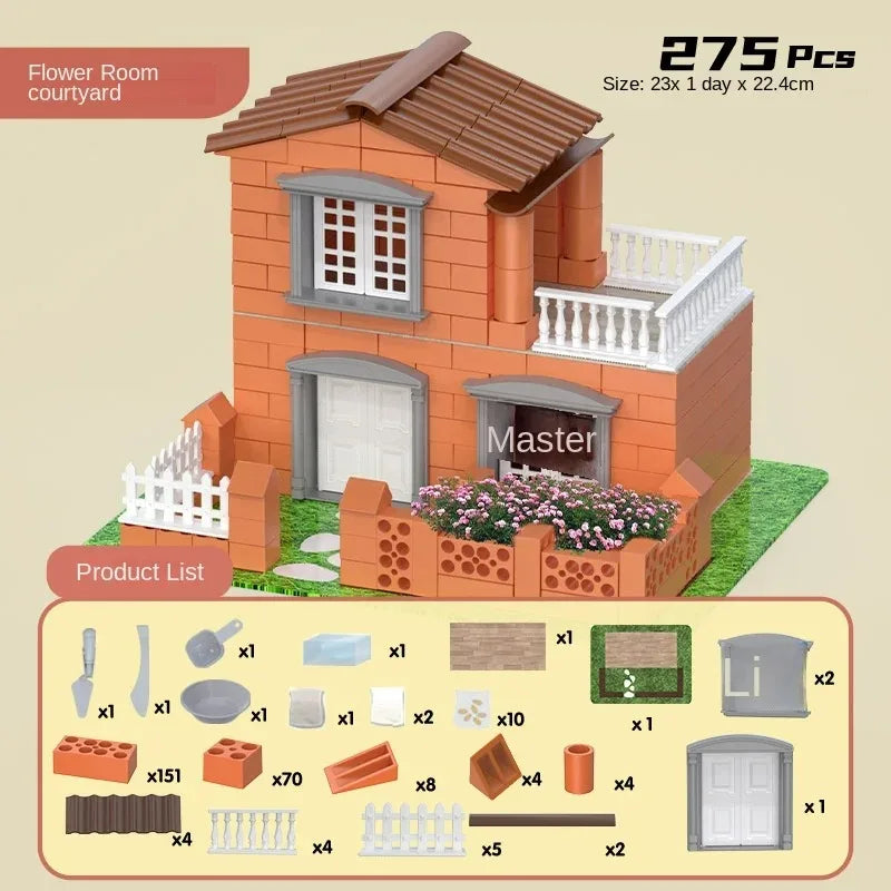 Mini Brick Building Set - Real Masonry Toy for Creative Construction, Architectural Model Making with Tiny Bricks!