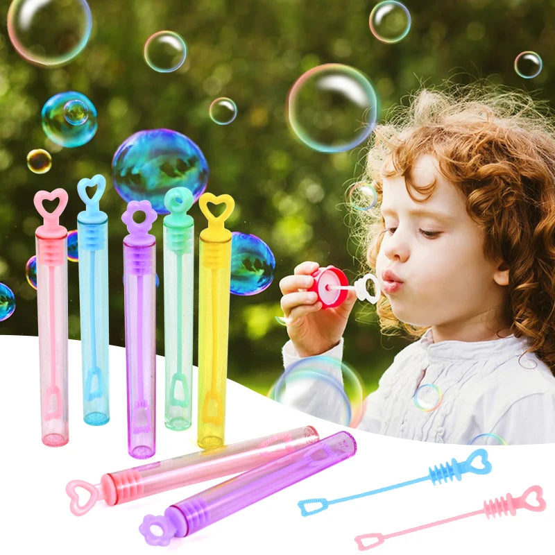 10–50pcs colorful heart bubble bottles – fun kids party favors and gifts.