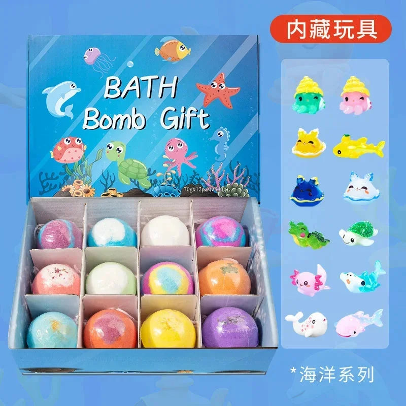 12Pcs Children's Ocean Bath Ball With Hidden Toys