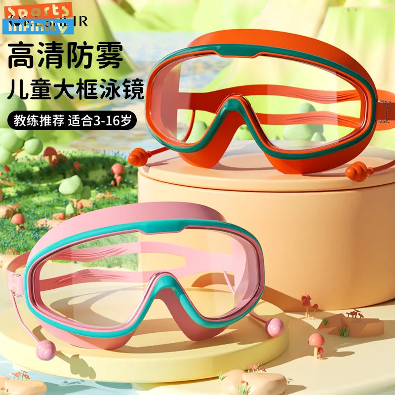 Goggles Large Frame Waterproof and Anti Fog Swimming