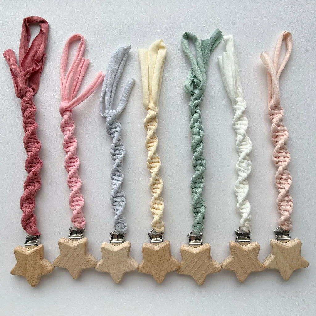 Woven Pacifier Clip with Star Charm