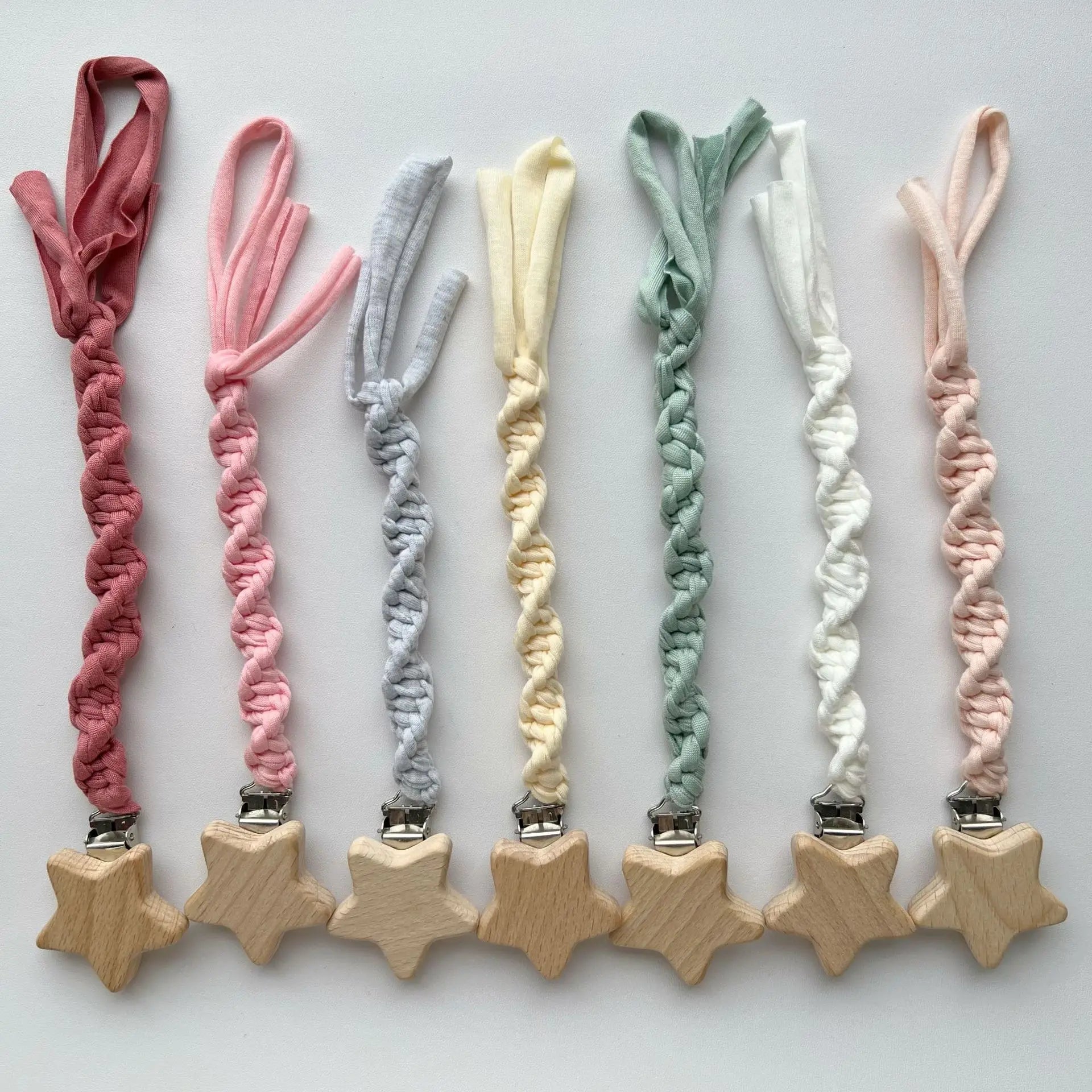 Woven Pacifier Clip with Star Charm