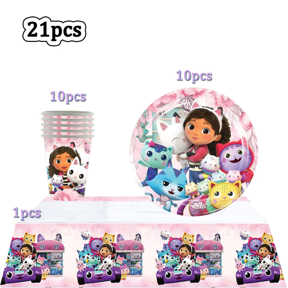 Gabby Doll House Party Tableware Set for Girls