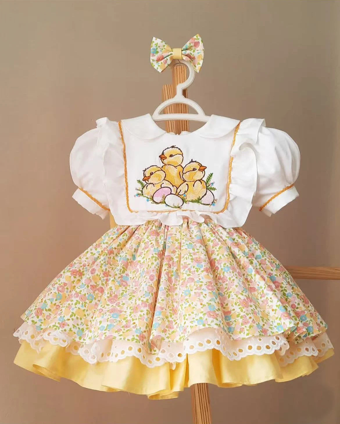 Yellow Floral Princess Dress for Girls – Eid & Birthday