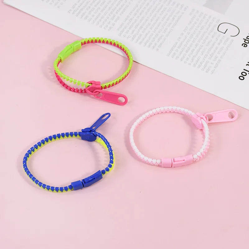 12/24pcs zipper bracelets – fun anti-stress fidget toys for kids party favors