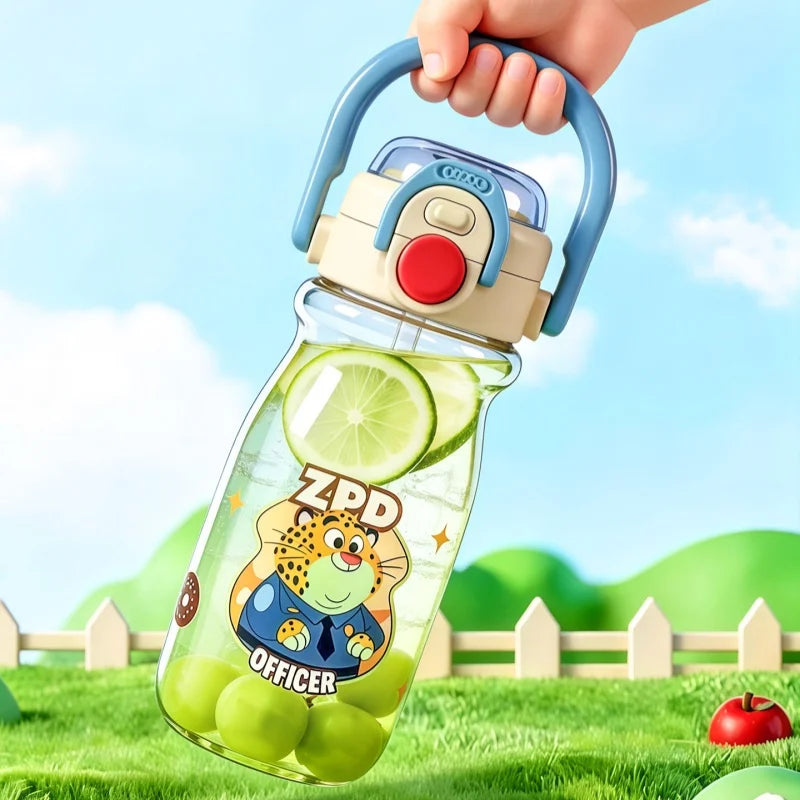 Zootopia Kids Water Bottle with Straw & Handle