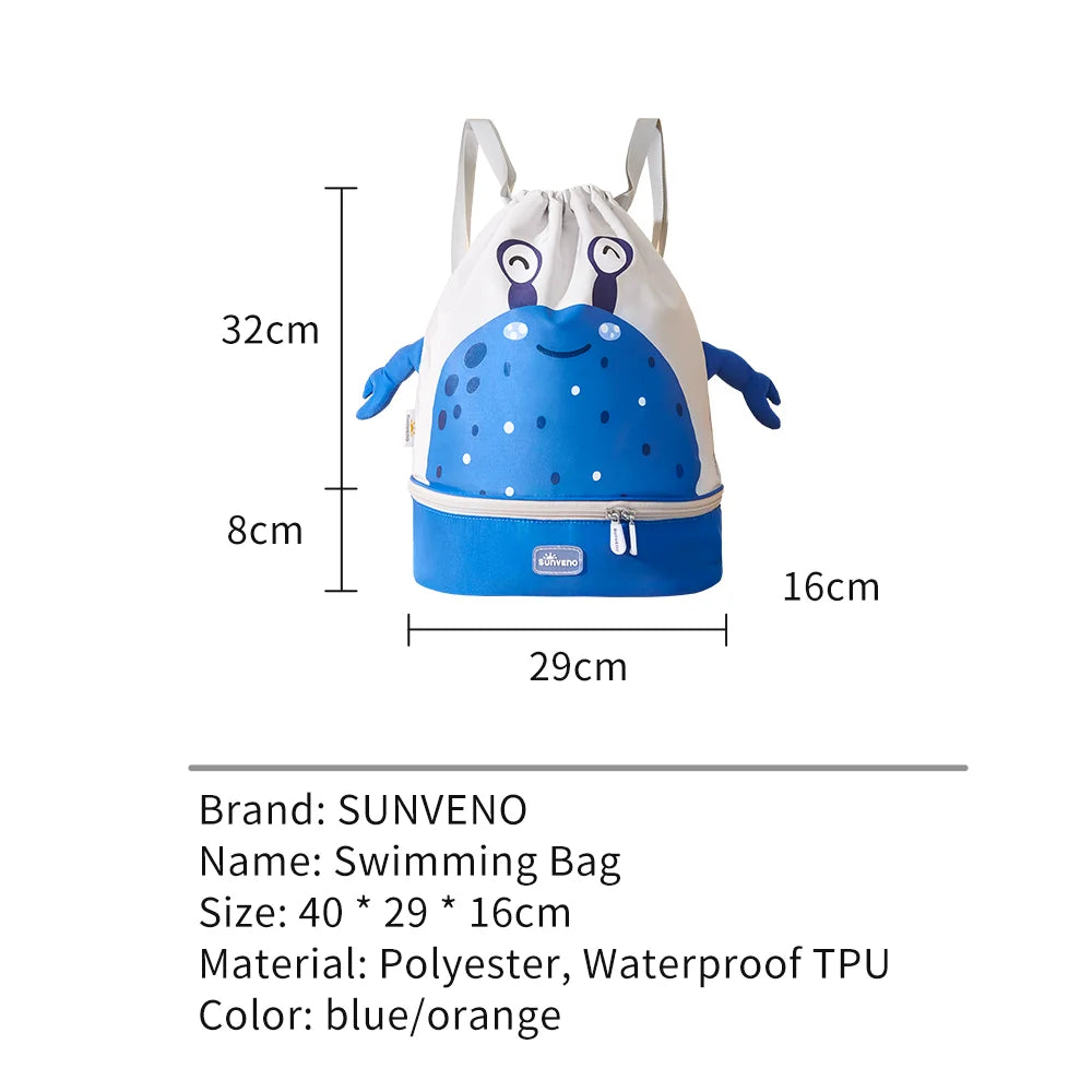 Swim Backpack  Wet and Dry Separation Drawstring Swim Bag Waterproof