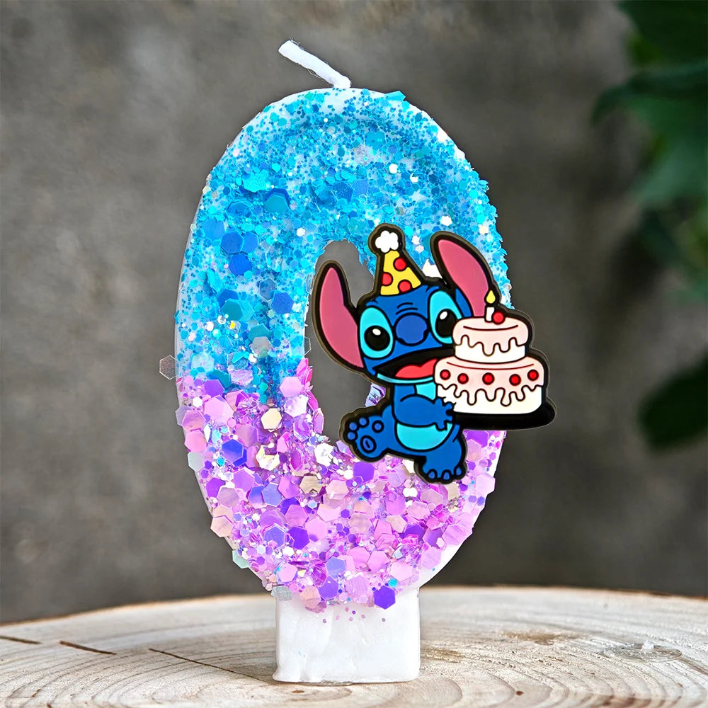 Lilo & Stitch Candle Number 0-9 Anime Digital Stitch Angel Children Themed Party Candles Baby Shower Party Gifts