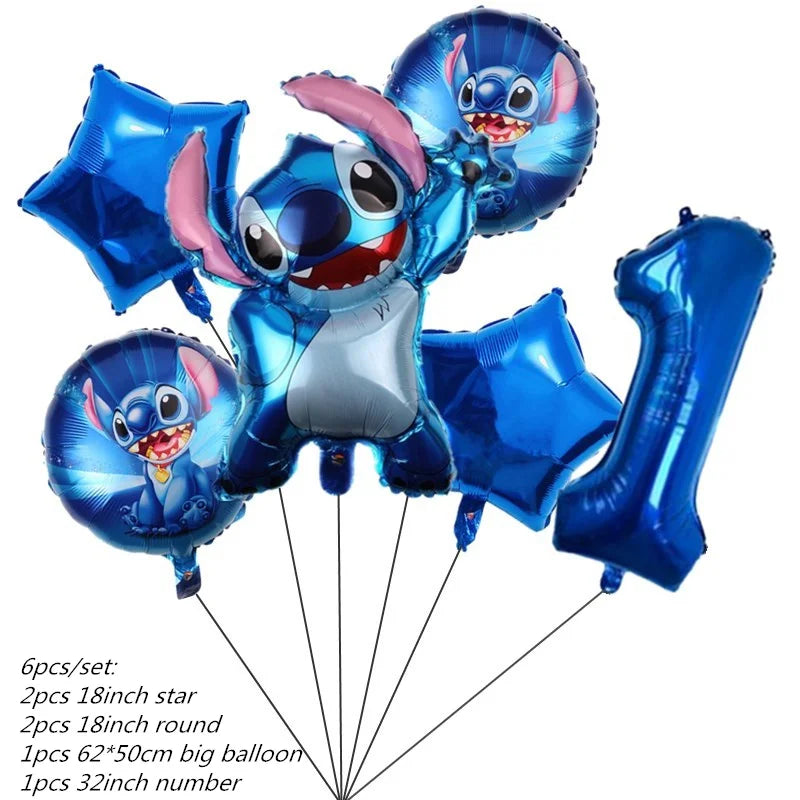 Lilo&Stitch Party Supplies Cup, Plates, Tablecloth, Balloons, Cake Toppers, Gift Box Birthday Party Decoration