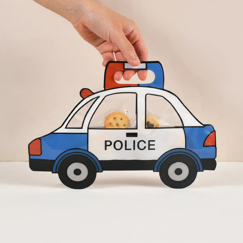 10pcs construction truck candy bags – fun snack bags for kids’ birthday party favors.