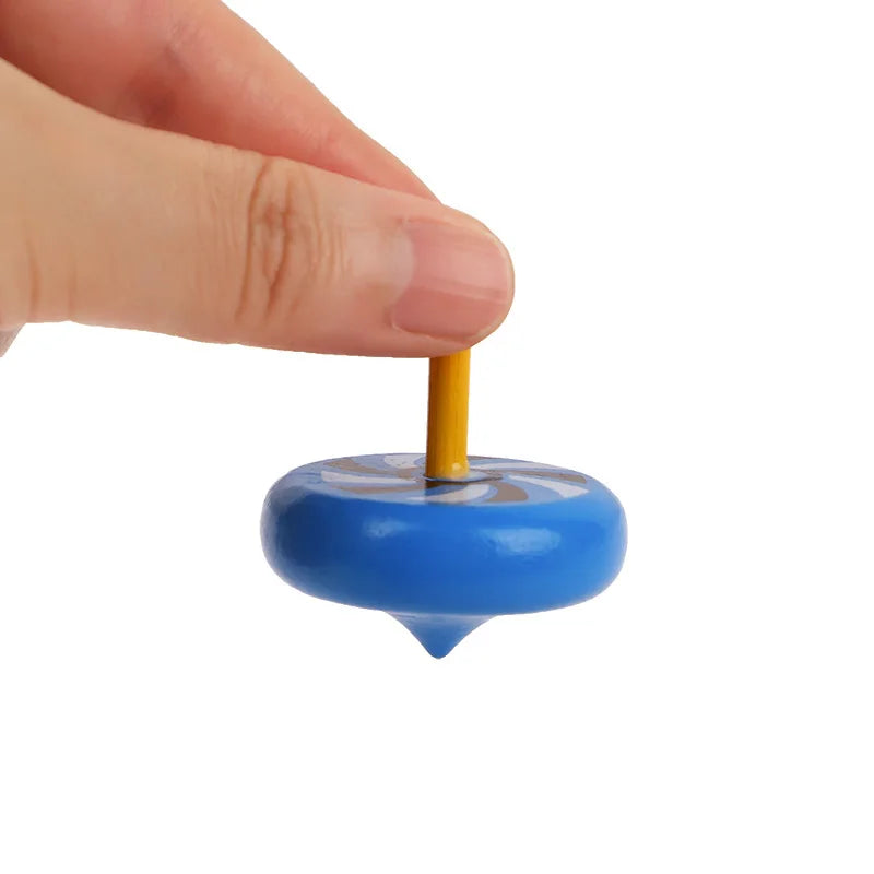 12/24pcs mini wooden spinning tops – fun finger toys for kids’ party favors.