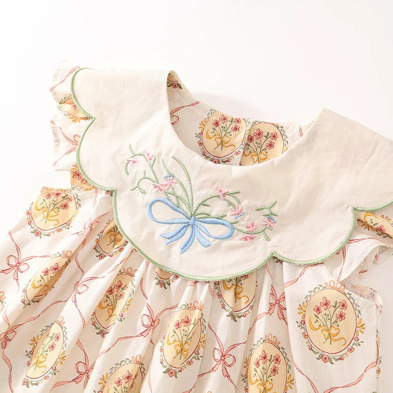 Embroidered Cotton Dress – Vintage Pastoral Summer Princess Style
